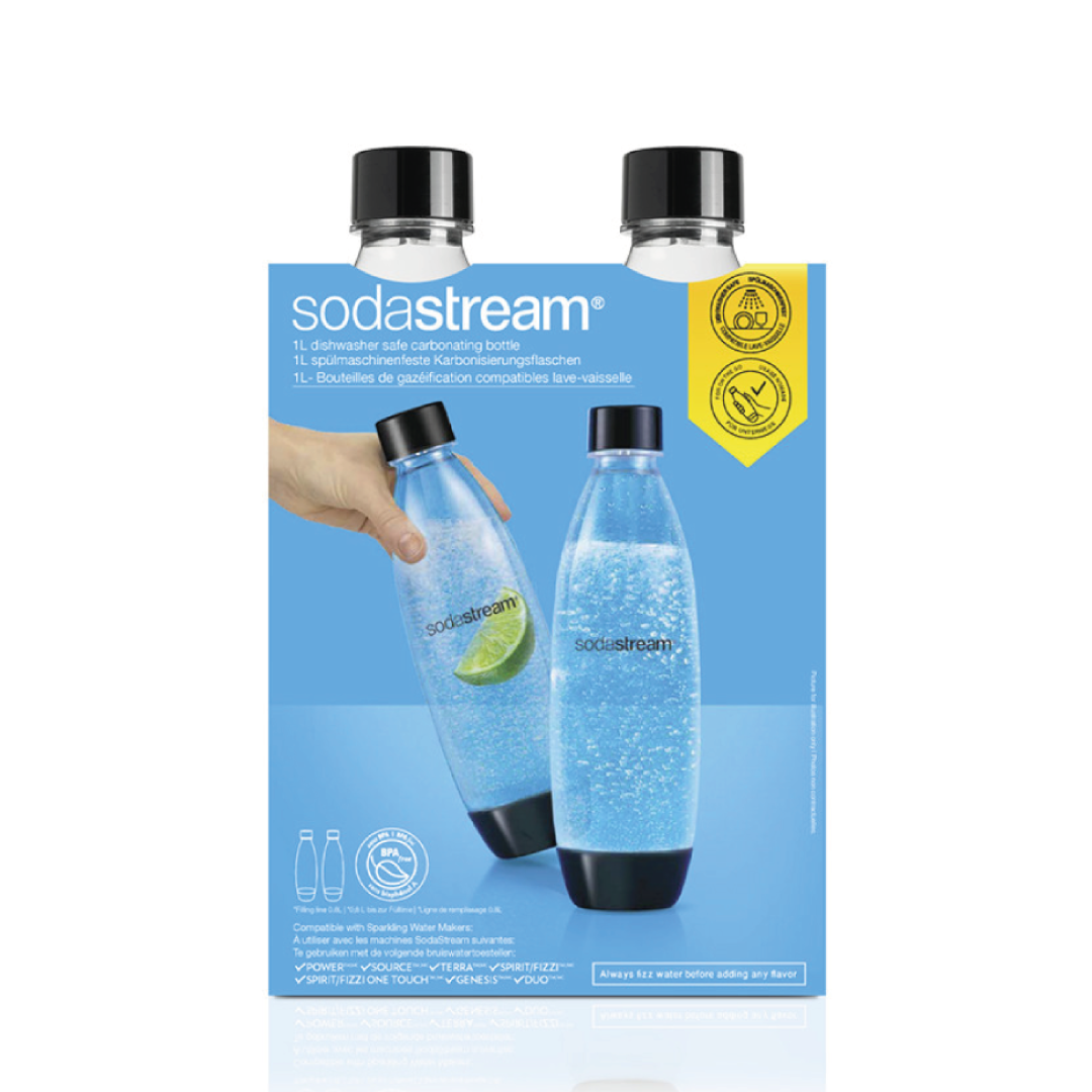 Sodastream Gasatore Terra White Value Pack 2 Con 2 Bottiglie Fuse Lavabili  In Lavastoviglie Da 1Lt